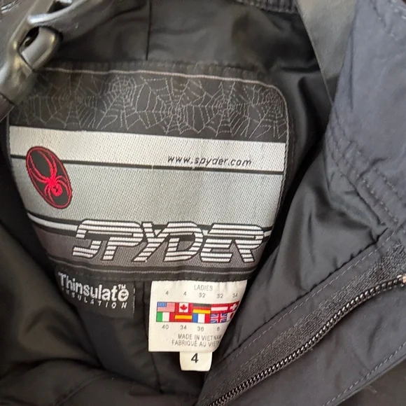 Spyder Black Snow pants with Gray Straps - Picture 2 of 4